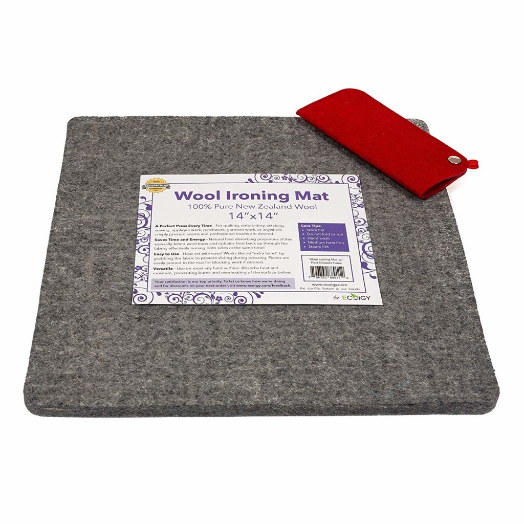 14″ x 14″ Wool Ironing Pad, 1/2″ Thick Wool Pressing Mat for Quilting Jones Gear